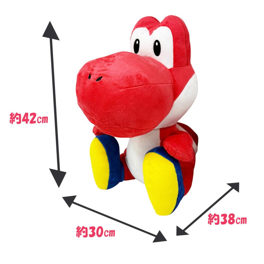 スーパーマリオ 特大サイズ ぬいぐるみ おすわり ヨッシー 赤 青 BIG