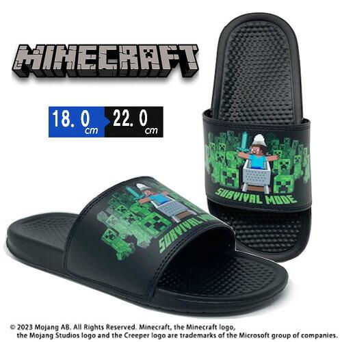 NEW 公式 マインクラフト シャワーサンダル ブラック クリーパー