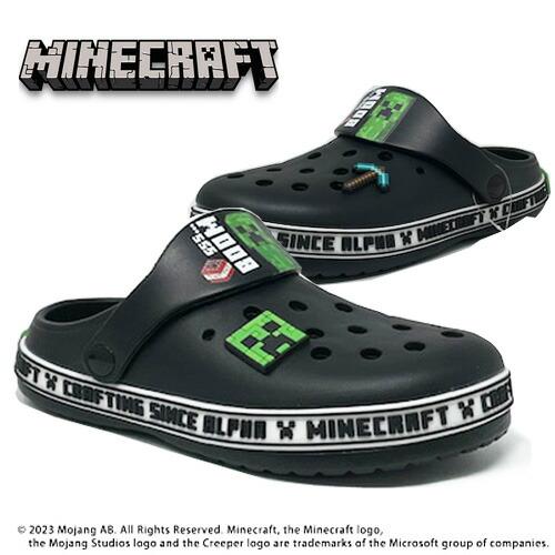 NEW 公式 マインクラフト バッジ付 EVA サンダル ブラック クリーパー 18〜22cm 1S5188H BK Minecraft クリーパー  靴 グッズ 男の子 プール の商品画像