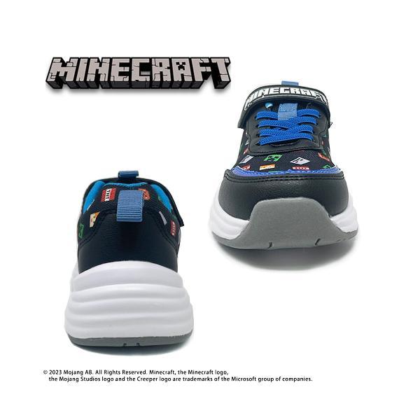 マインクラフト キッズ 総柄 スニーカー ブラック 1X3M48H