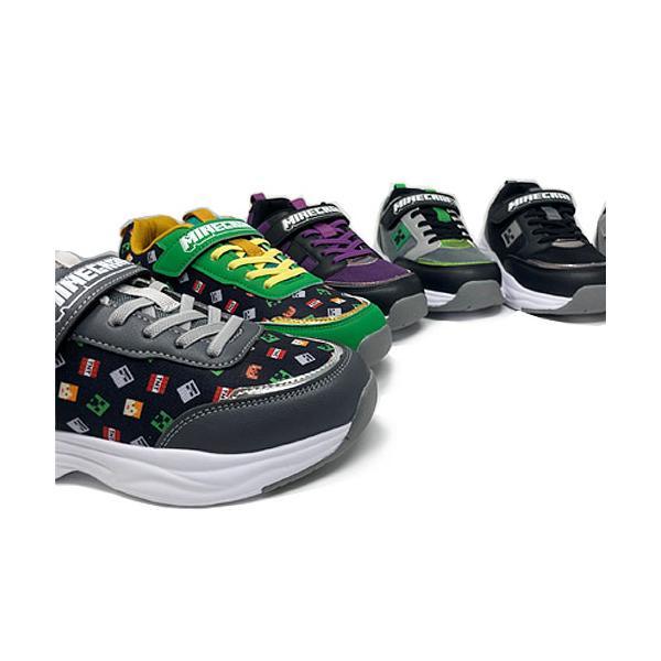 マインクラフト キッズ 総柄 スニーカー ブラック 1X3M48H