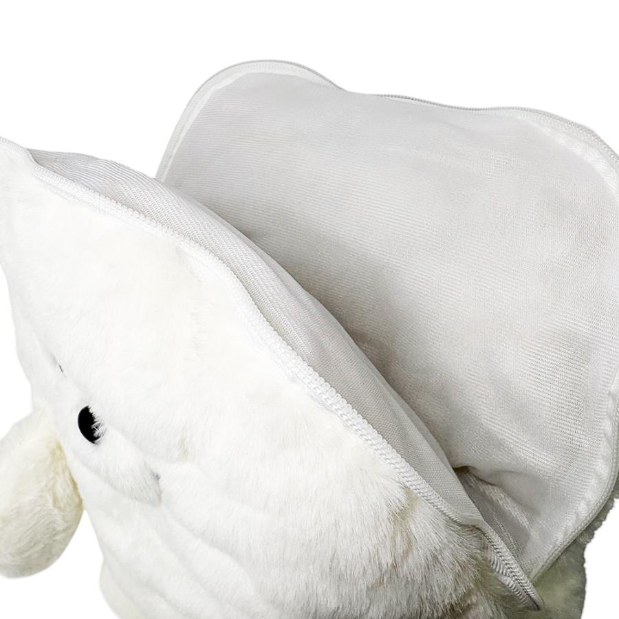 【未使用】CUTE　ぬいぐるみ生地　ふわふわバック 全2種 ふわふわアザラシリュック 約44cm クリーム ホワイト