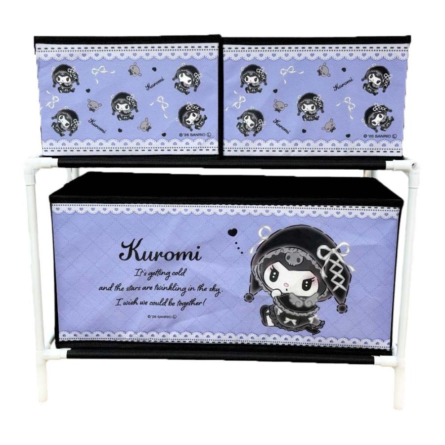 マイメロディ クロミ 月夜のメロクロ 3ボックス付き 収納ケース 約H50