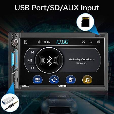ウトレット Double Din Car Stereo System - ABSOSO 7 Inch HD Touchscreen MP5 Car Player - Bluetooth Car Radio Receiver Supports PhoneLink Rear Fron【並行輸入商品】