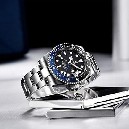 特価Pagani Design Men's GMT Automatic Watch Sapphire Glass Fashion Business Stainless Steel Watch (Black Blue)並行輸入商品