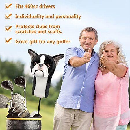 特価Bozily ゴルフヘッドカバー フレンチブルドッグ ゴルフクラブカバー ウッドとドライバー用並行輸入商品 