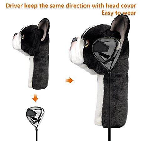 特価Bozily ゴルフヘッドカバー フレンチブルドッグ ゴルフクラブカバー ウッドとドライバー用並行輸入商品 