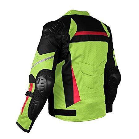 本物保証 JACKETS 4 BIKES AirTrek Men Mesh Motorcycle Touring Waterproof Rain Armor Biker Jacket Hi Vis Green XL【並行輸入商品】