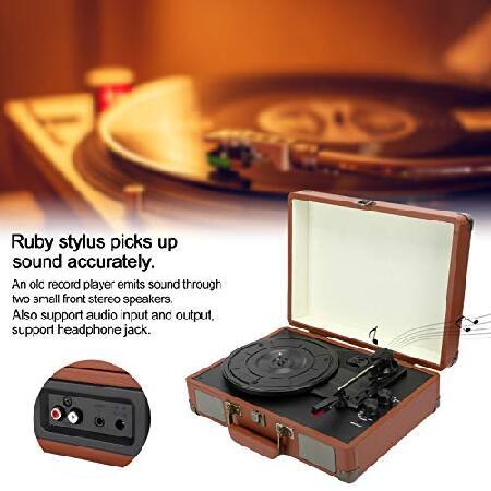お買い得セール開催中 Vinyl Record Player， Portable Vintage Suitcase 3 Speed Stereo Turntable Bluetooth Record Player Headphone Jack Vintage Record Player w【並行輸入商品】