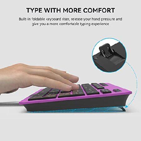 女性に人気！ Wireless Keyboard and Mouse Combo， 2.4GHz Cordless USB Keyboard Mouse， Full Size Wireless Keyboard with Numeric Keypad ＆ Multimedia S【並行輸入商品】