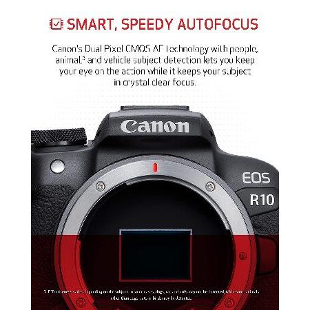 Canon EOS R10 Content Creator Kit - Mirrorless Vlogging Camera, 24.2 MP, 4K Video, DIGIC X Image Processor, RF-S18-45mm F4.5-6.3 is STM Lens -並行輸入の画像