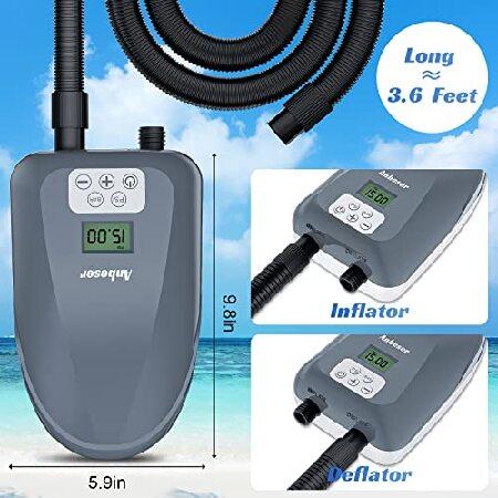 Anbeser 22 PSI 高圧空気入れ インテリジェントデュアルステージ膨張パドルボードポンプ 自動オフ機能＆収縮機能SUP電動ポンプ 12V DC カーコネ【並行輸入商品】 