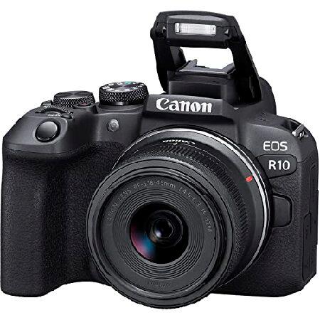 Canon EOS R10 Mirrorless Camera w/RF-S 18-45mm f/4.5-6.3 is STM Lens + Wide Angle Lens + Telephoto Lens + 64GB Memory + Filter Kit + Case + Fl並行輸入の画像