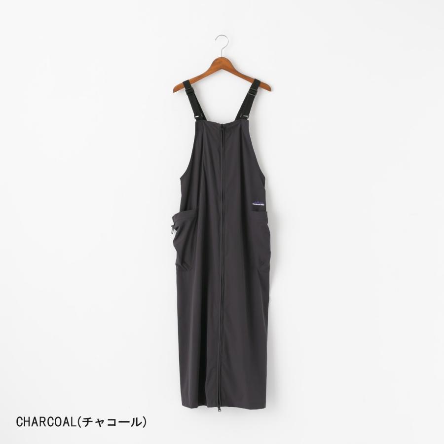 新品　THOUSAND MILE フロントジップ　サロペット　ワンピース　黒 L's】FRONT ZIP SALOPETTE OP NYLON・POLYURETHANE/フロント