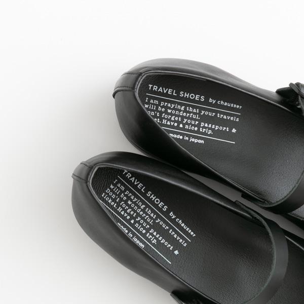 トラベルシューズ バイ ショセ パンプス ワンストラップ ローヒール シューズ パンプス ブラック TRAVEL SHOES by chausser TR-002_7