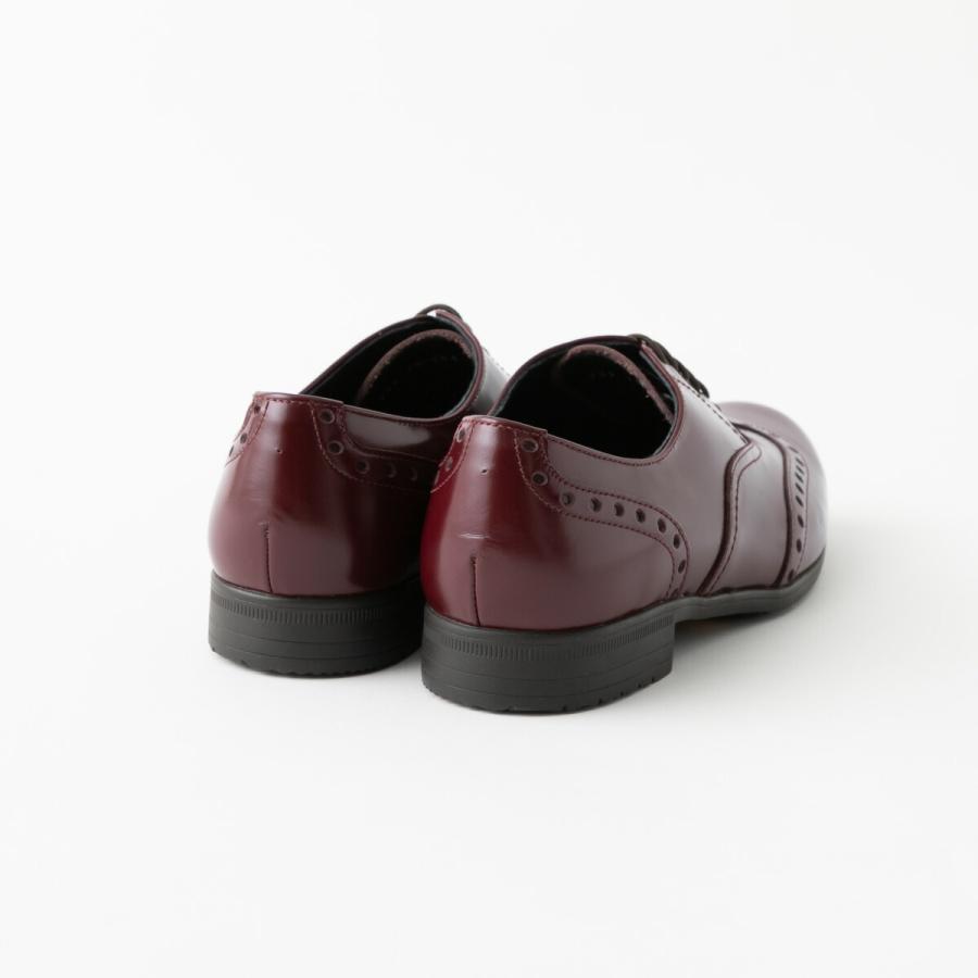 トラベルシューズ バイ ショセ ガラスレザー ウィングチップ レースアップ シューズ TR-004 TRAVEL SHOES by chausser レディース 牛皮 革靴 黒 ブラック 紐靴