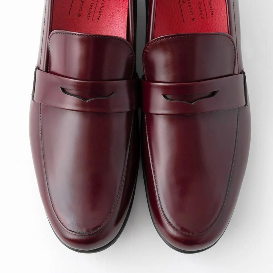 chausser（ショセ） トラベルシューズ バイ ガラスレザー ローファー