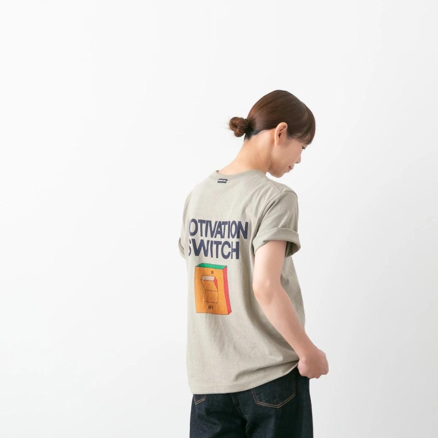 AMERICANA（アメリカーナ） ラフィー丸胴天竺 バックプリント Tシャツ