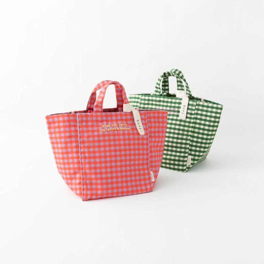 ビージ beej ギンガムチェック トートバッグ Gingham check totebag