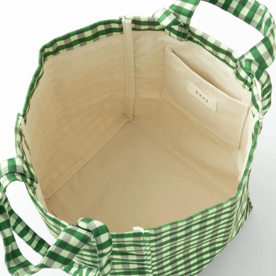 ビージ beej ギンガムチェック トートバッグ Gingham check totebag