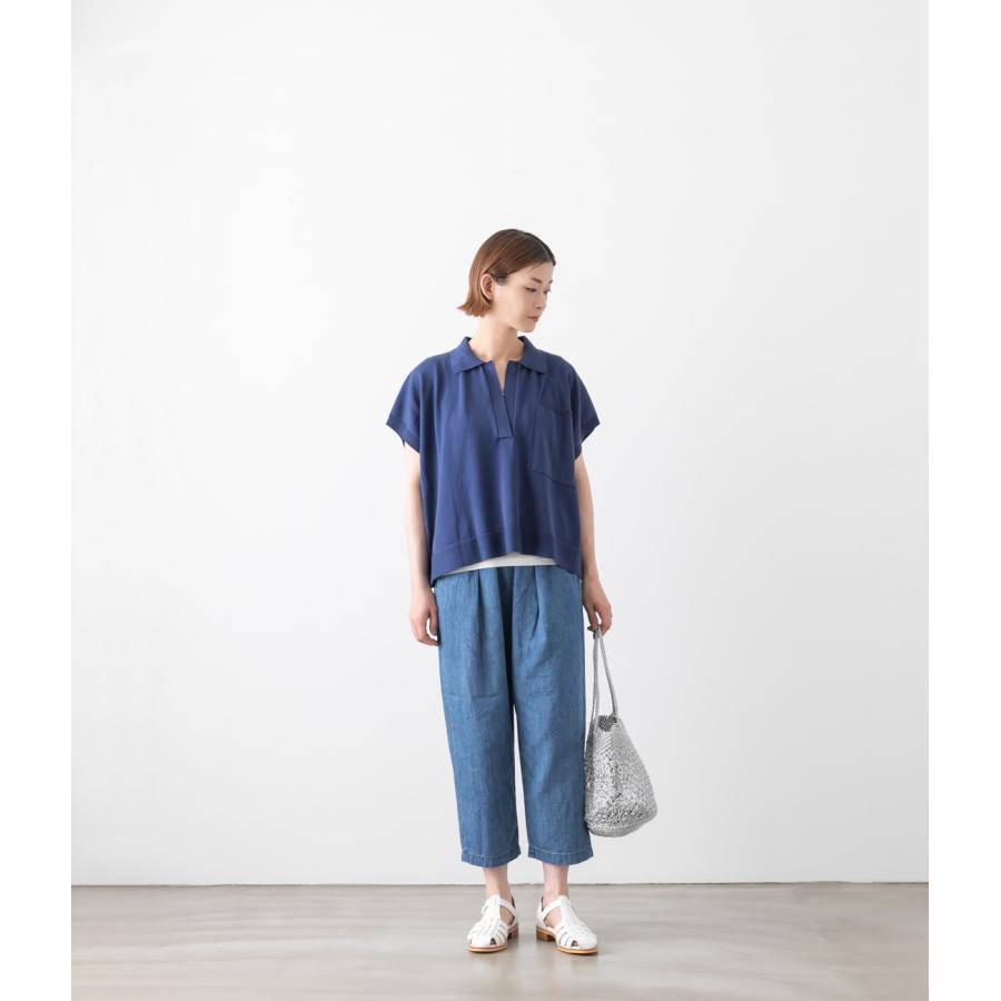 caqu（サキュウ） リネン 麻 綿 クロップド テーパード パンツ