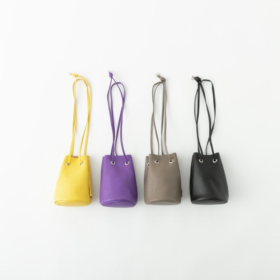 blancle ブランクレ S.LEATHER TUBE MINI DRAWSTRING シュリンクレザー 