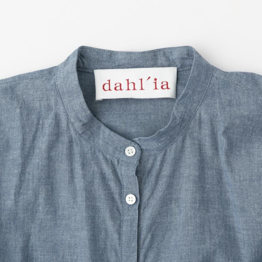 ダリアdahl'ia 半袖フリルカットソー L グレー 無地 胸ポケット1380 dahl'ia（ダリア） リメイク フリル 半袖 Tシャツ メール便OK dahl'ia