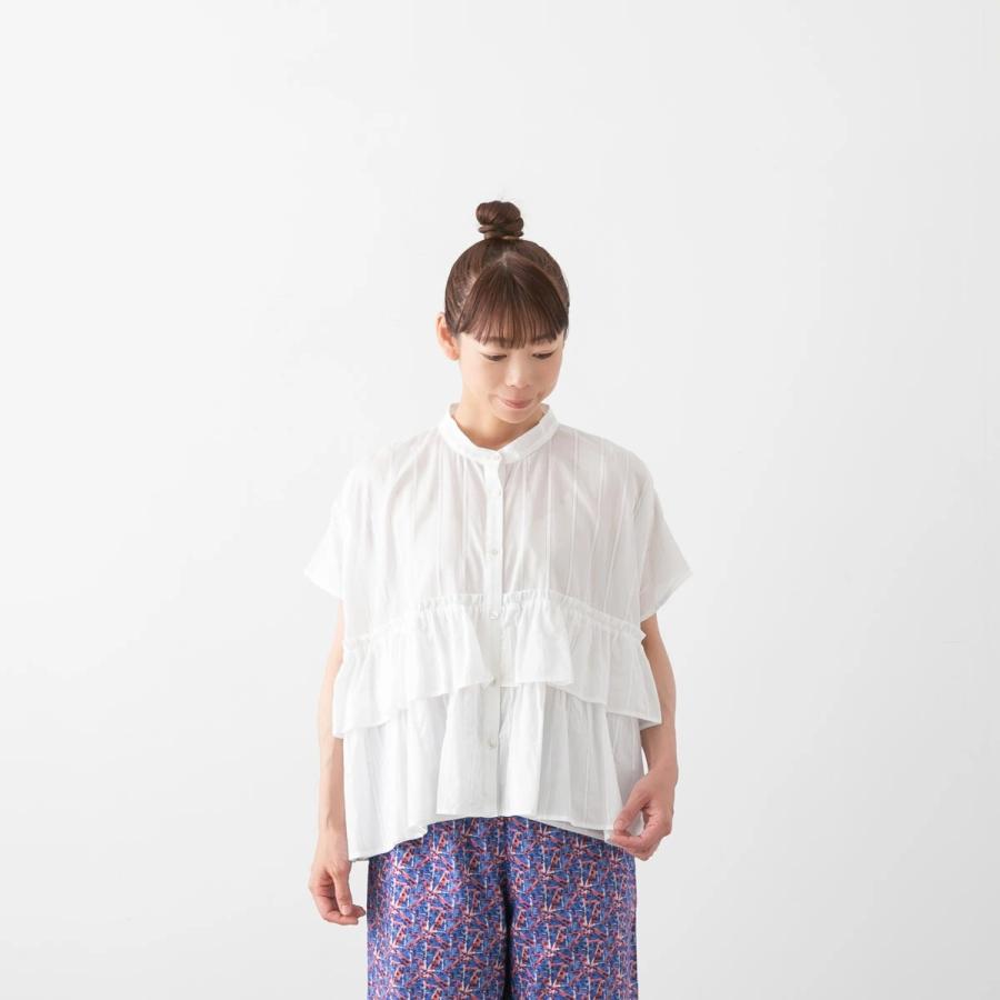 dahl'ia（ダリア） 【20%OFF】ダリア コットン フリル 半袖 ブラウス