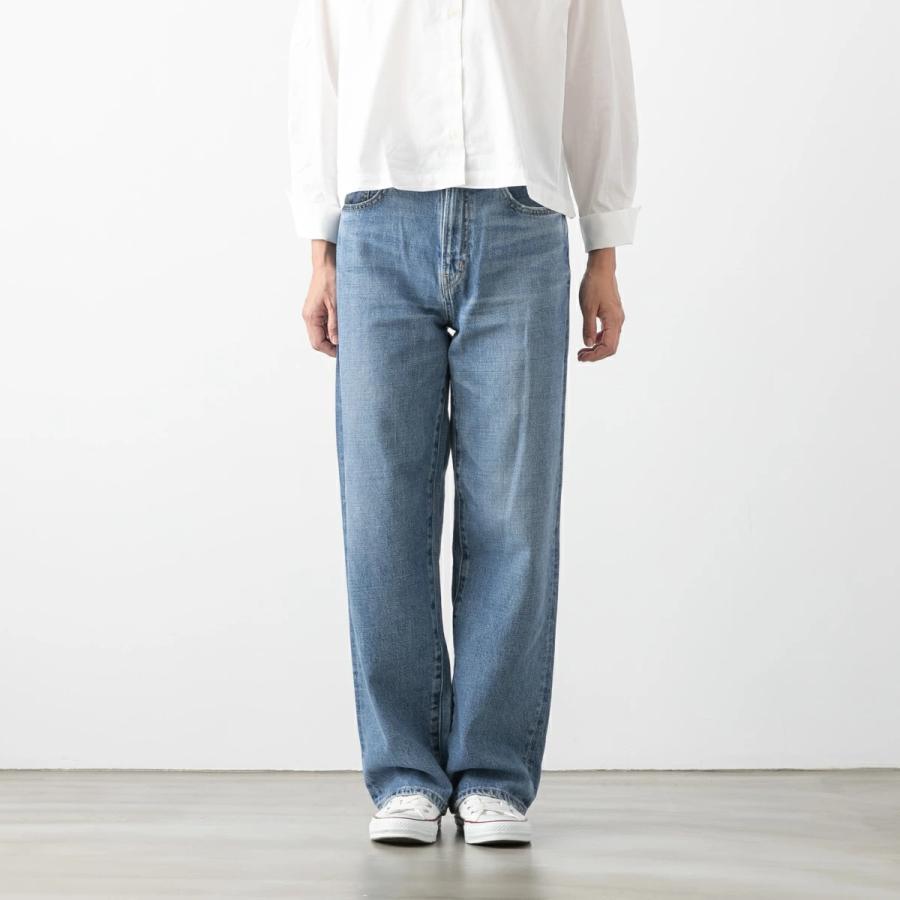 インディゴ ダメージ加工 ストレートジーンズ D.M.G. ドミンゴ ストレート デニム パンツ 11-199D D.M.G レディース