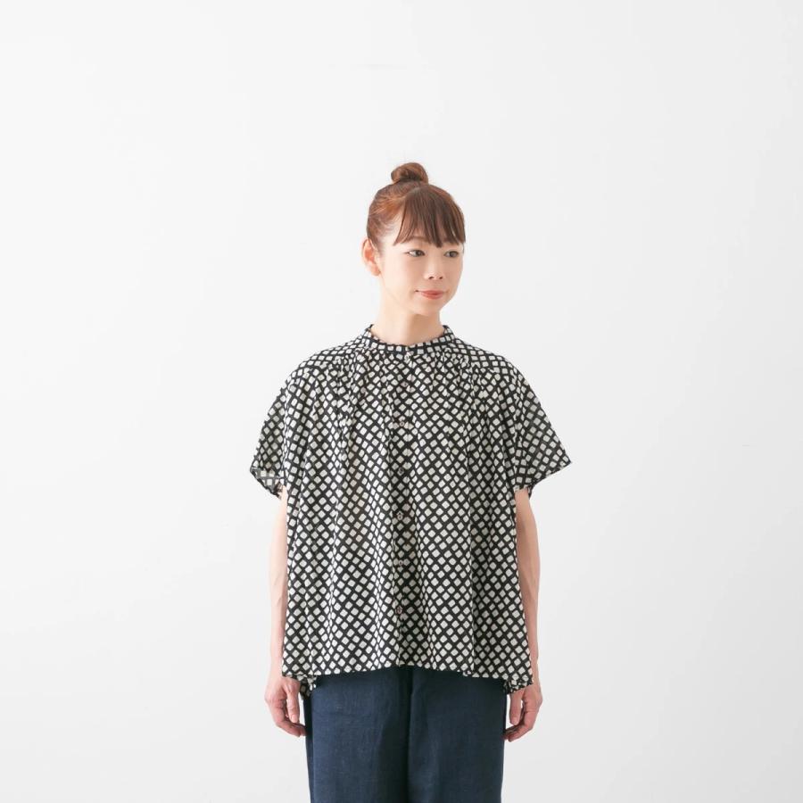 ドミンゴ ブロカント インド プリント フロンセ シャツ 36-323X メール便OK D.M.G Brocante チェック柄 綿の画像