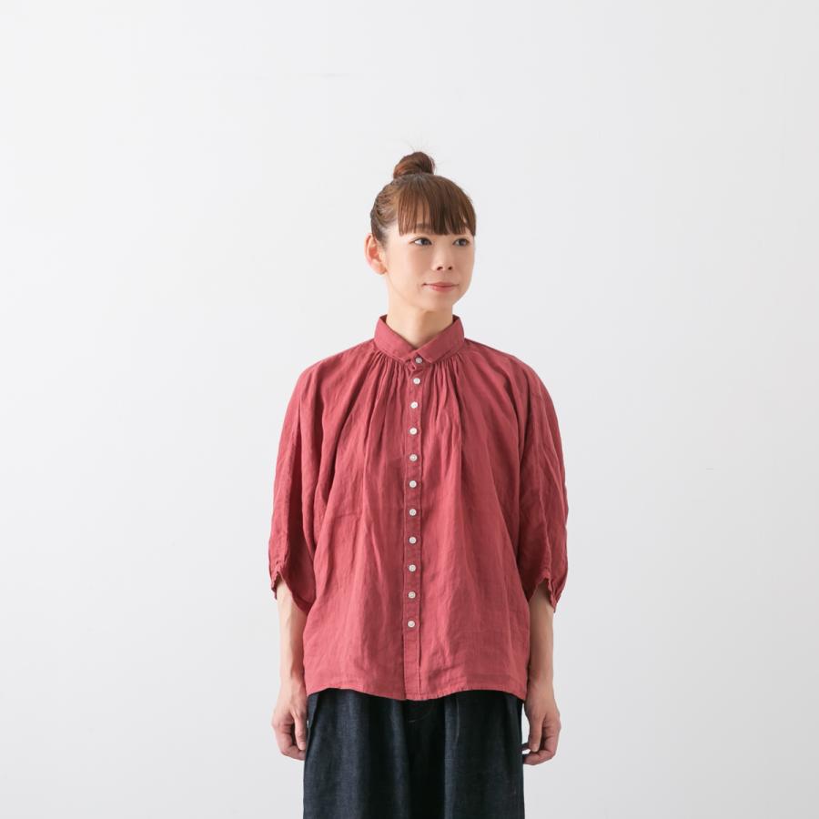 ブロカント超美品上質リネンキャンバスグランシャツコーラルモモンガ七分袖 Brocante ドミンゴ ブロカント リネンキャンバス グランシャツ メール
