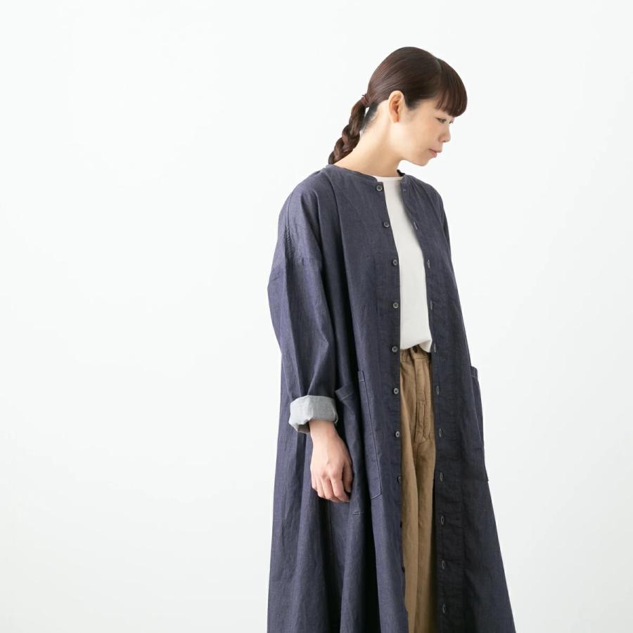 オンライン売り出し ハーベスティ Harvesty デニム アトリエローブ 2101 レディース 羽織 シャツワンピース ロング丈 長袖 デニム インディゴ ワンウォッシュ コットン 綿 大阪値下げ Www Superavila Com