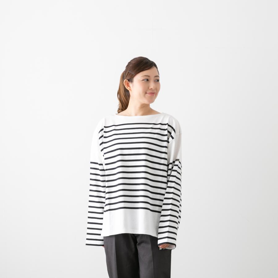 30%OFF】ルミノア パネルボーダー ボーダー 長袖 カットソー メール便