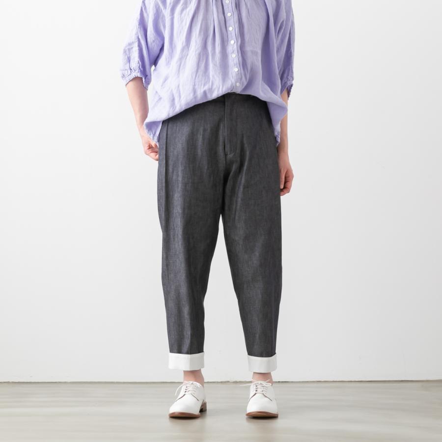 【20OFF】ニコルソン アンド ニコルソン レディース ボトムス デニム パンツ 岡山デニム ウエストゴム テーパード コットン 綿