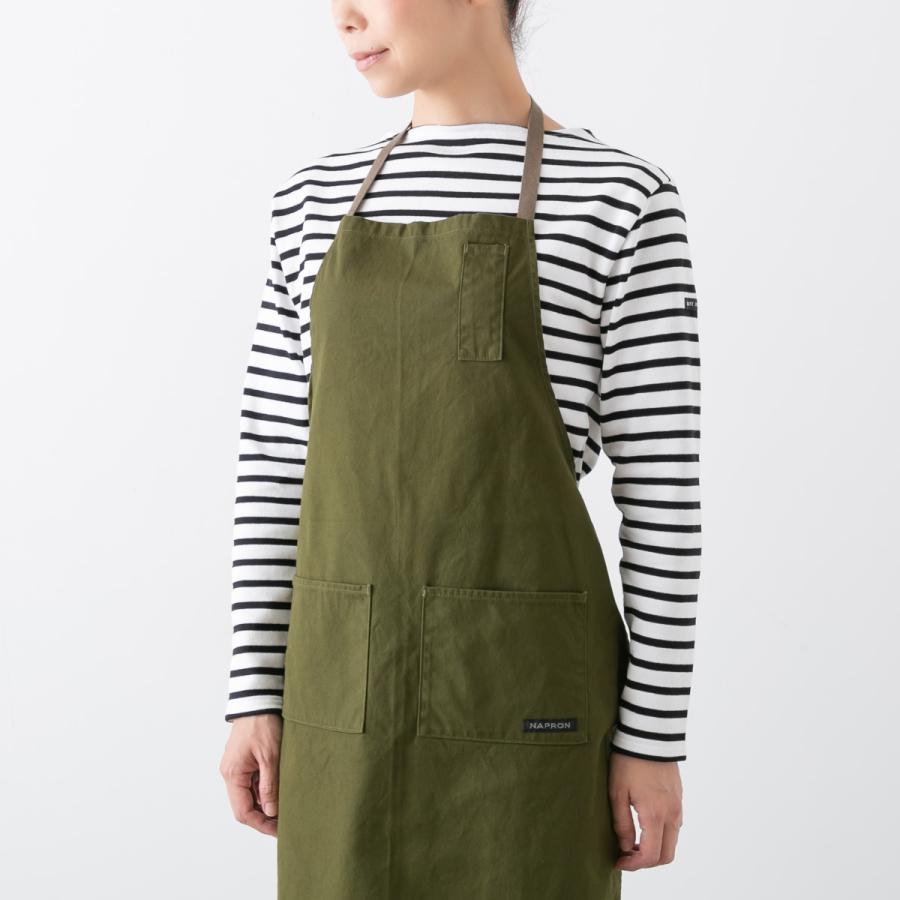メール便OK) NAPRON ナプロン 4POCKET CANVAS FULL APRON キャンバス