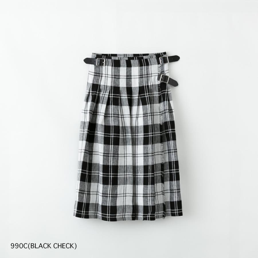 セリーヌ　フィービー期　リネン　コットン　ラップスカート　巻きスカート　黒　36 美品】セリーヌ フィービー期 ラップスカート 巻き プリーツ