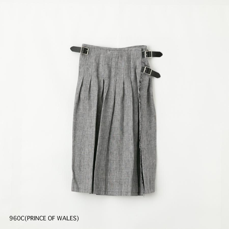 セリーヌ　フィービー期　リネン　コットン　ラップスカート　巻きスカート　黒　36 美品】セリーヌ フィービー期 ラップスカート 巻き プリーツ