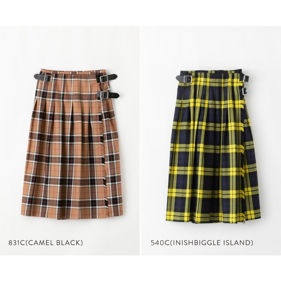 【美品】オニール ウール生地 グレンチェック柄 巻きスカート O'NEIL of DUBLIN オニールオブダブリン スカート ウール