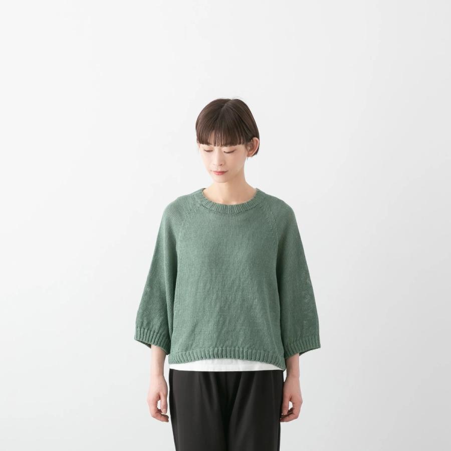 サラウェア リネン ニット 七分袖 プルオーバー SARAHWEAR C11591 定番