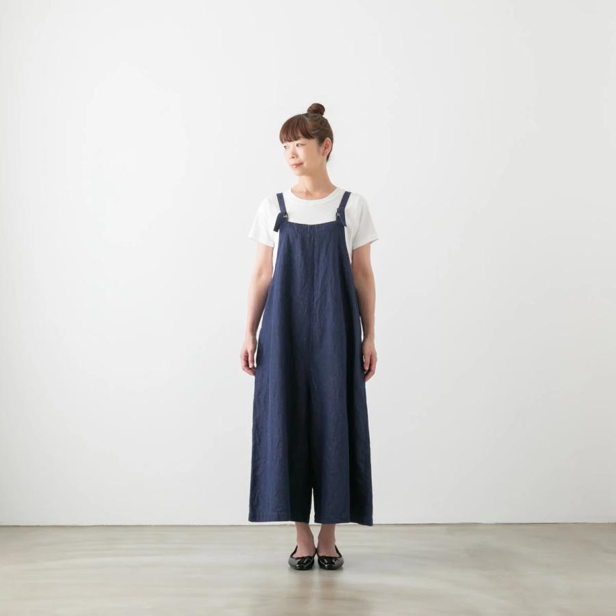 サラウェア コットンリネン デニム サロペット パンツ C16063 SARAHWEAR オーバーオール 綿 カジュアルの画像
