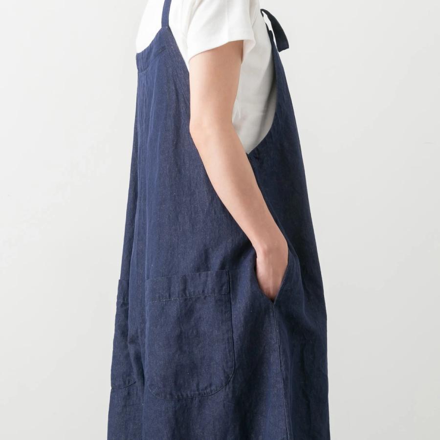 サラウェア コットンリネン デニム サロペット パンツ C16063 SARAHWEAR オーバーオール 綿 カジュアルの画像