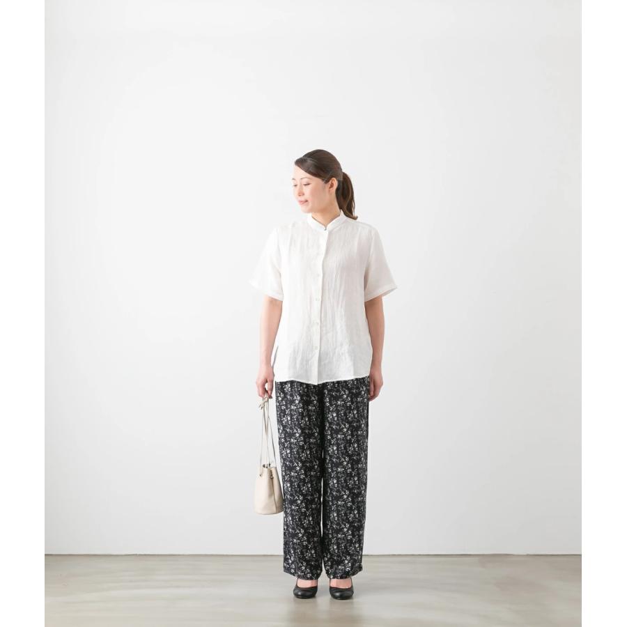 サラウェア Belgium Linen Stand Collar Shirt ベルギーリネン 