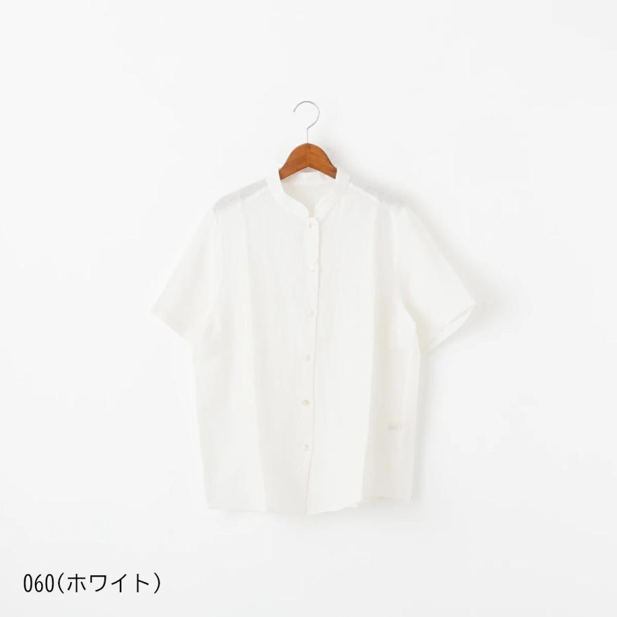 サラウェア Belgium Linen Stand Collar Shirt ベルギーリネン 