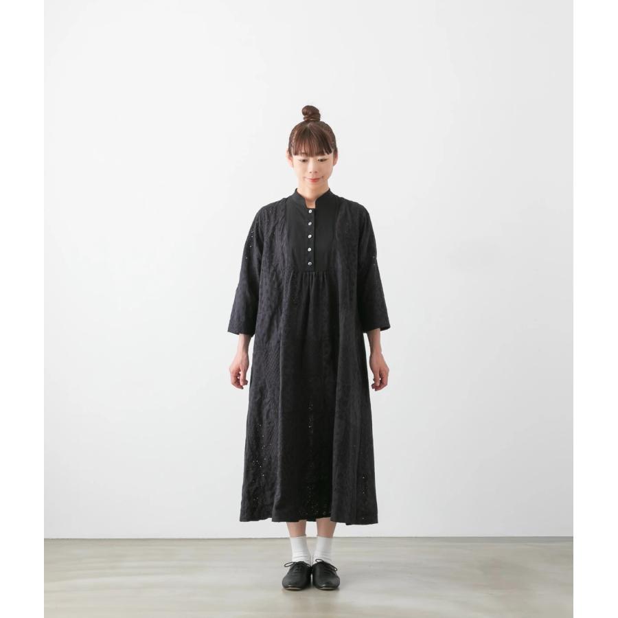 サラウェア Embroidery Patchwork Plain Cotton Lawn Dress TOMOYO