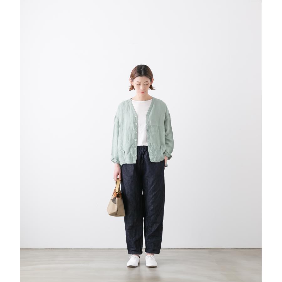 ソワ コットンリネン デニム パンツ 821019 レディース ボトムス