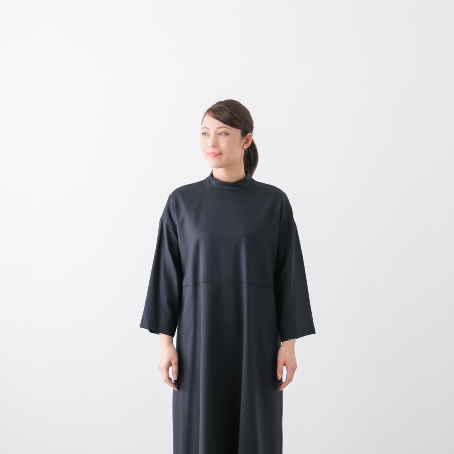 utilite（ユティリテ）ギャバストレッチ フラットカラーワンピース ユティリテ ギャバストレッチ ハイネック ワンピース utilite