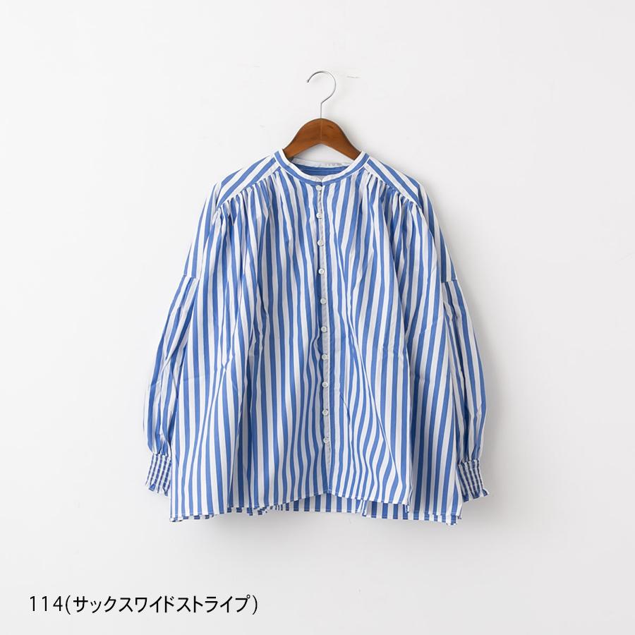 UNIVERSAL TISSU ユニヴァーサルティシュ バンドカラー ブラウス UNIVERSAL TISSU ユニヴァーサルティシュ バンドカラー ブラウス
