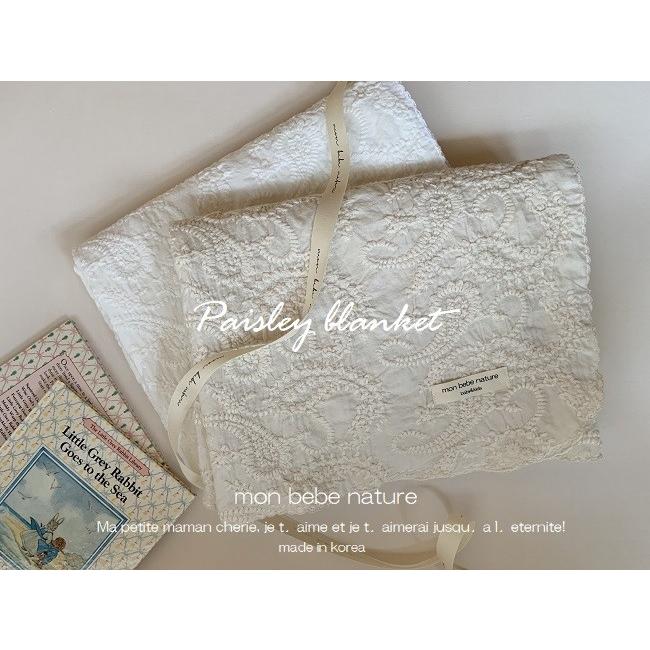 ペイズリー刺繍 ブランケット ｌサイズ 90x1 White Ivory ブルービー メール便 Sp イブルbluebee 通販 Yahoo ショッピング