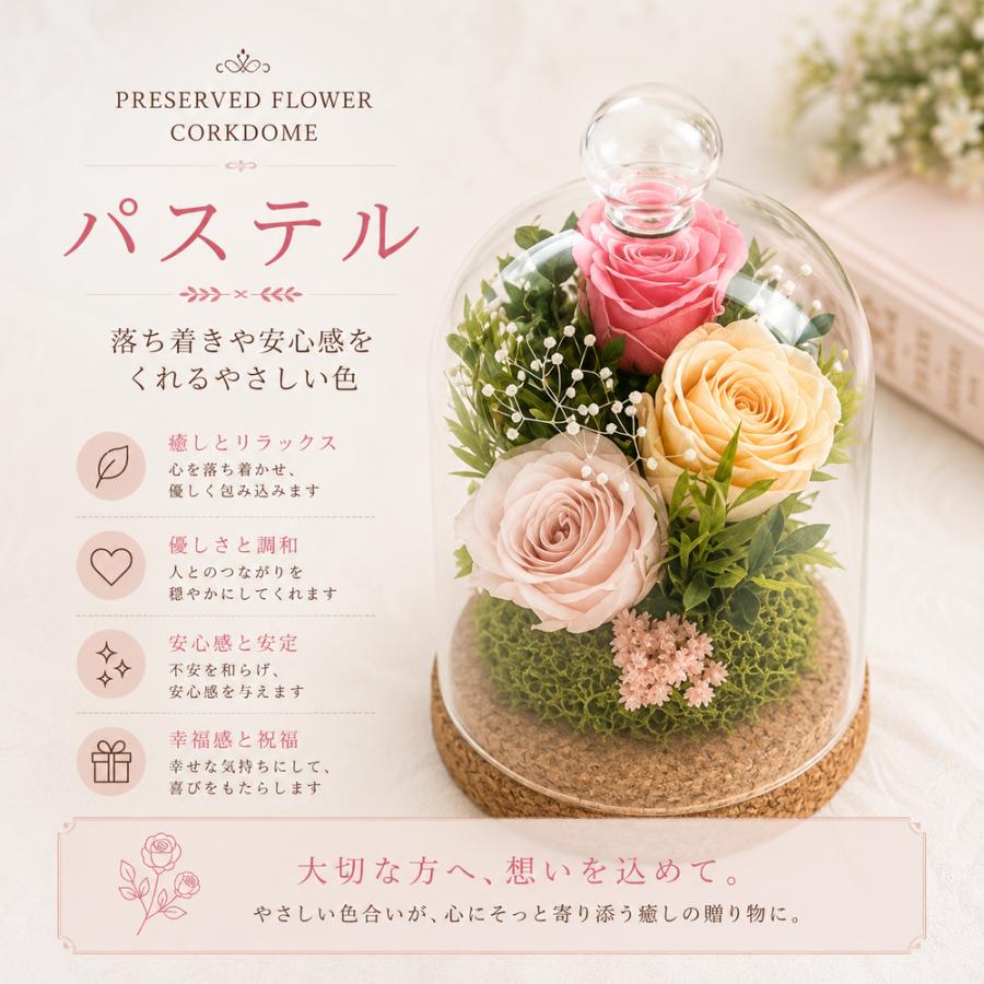 プリザーブドフラワー 仏花 初盆 新盆 お供え ガラスドーム 仏壇