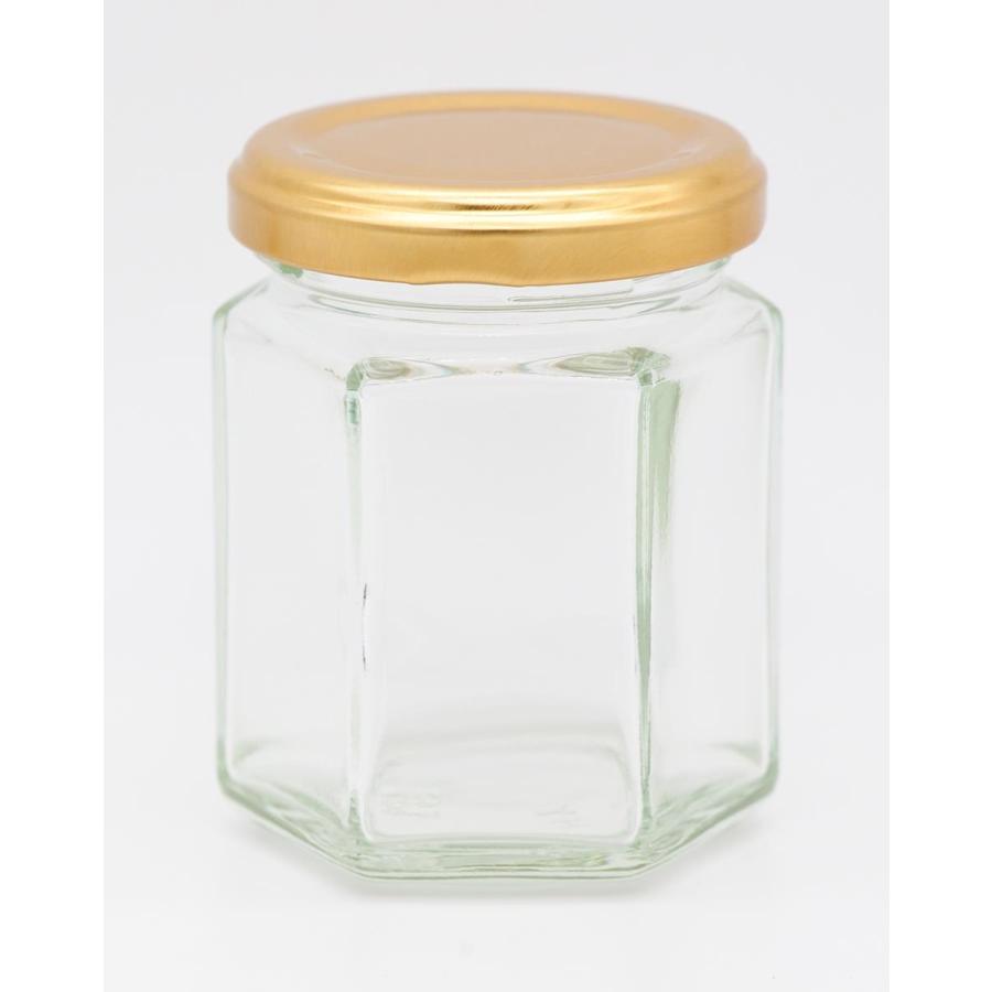 ジャム瓶 エスジェー100ツイスト(ST) 六角瓶 キャップ付き 80本